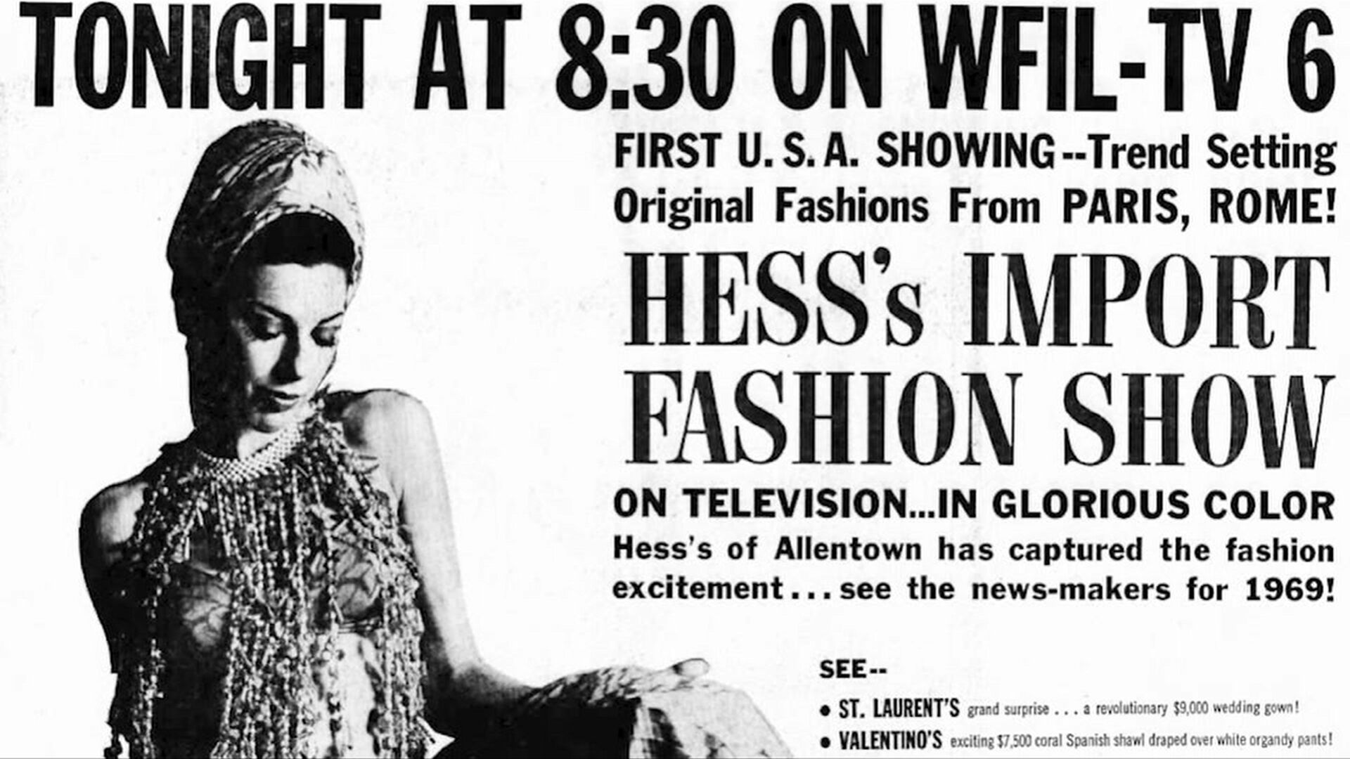 Hess's fashion show newspaper ad